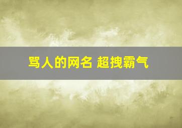 骂人的网名 超拽霸气